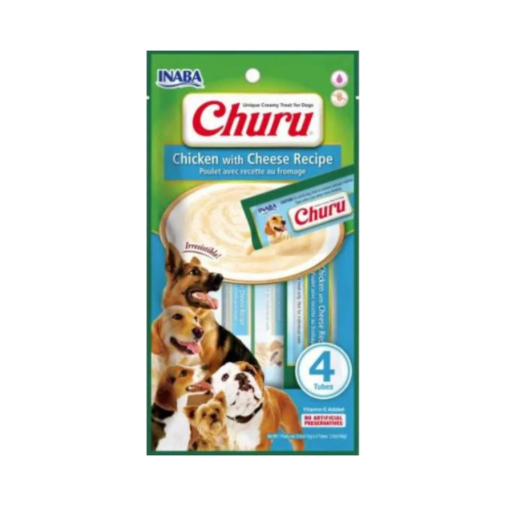 Inaba Churu Chicken &amp; Cheese Puree 4x14g for Dogs