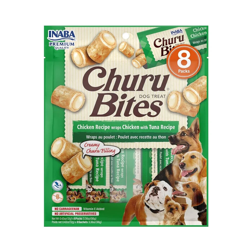 Inaba Wet Chicken Treats with Tuna Puree 8x12g 