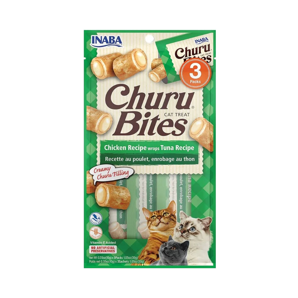 Inaba Wet Chicken Treats Stuffed with Tuna 3x10g 