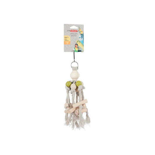 Zolux Rope, Bead and Wood Toy for Parrots and Large Birds