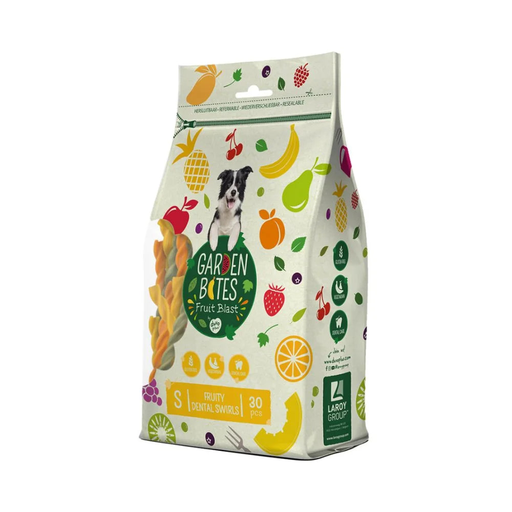 Garden Bites Fruity Swirls Dental Health Support Dog Treats Small