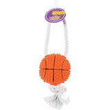 Zolux Squeaky Spiny Basketball Toy Hanging on Rope 