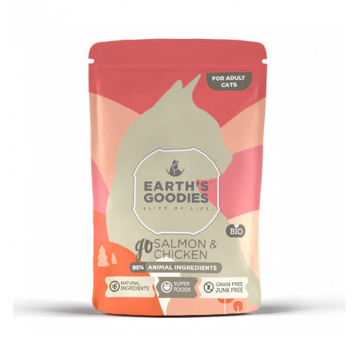 Earth Goodies Go Salmon Chicken &amp; Salmon Cat Treats 85g