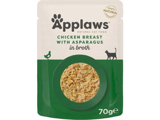 Applaws Wet Cat Food Pouches Chicken with Asparagus and Rice in Gravy 70g