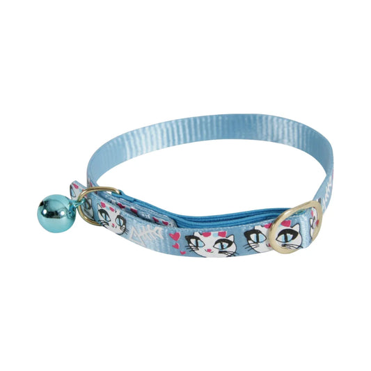 Zolux Nylon Cat Collar Cat Print 30cm - Blue