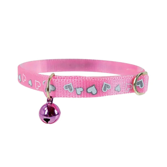 Zolux Nylon Cat Collar Heart Print 30cm - Pink