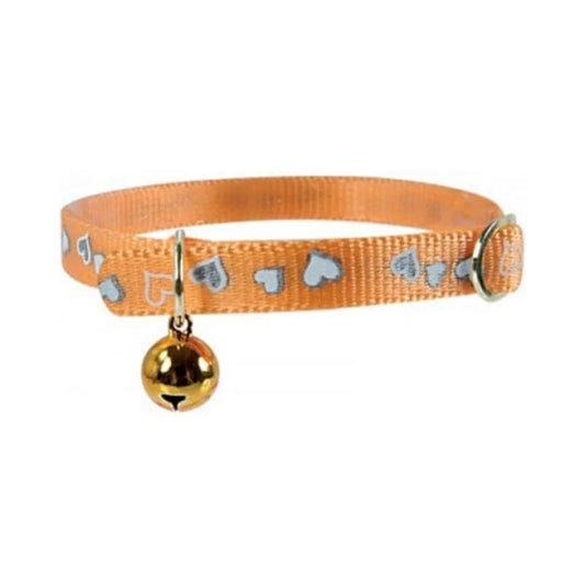 Zolux Nylon Cat Collar Heart Print 30cm - Orange