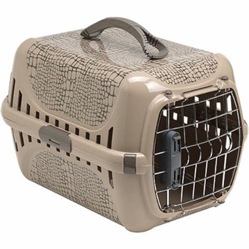 Moderna Cat and Small Dog Carrier Plastic Door Beige Color Distinctive Design