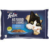 Purina Felix for Cats Fish Collection Salmon &amp; Tuna Meals in Jelly 4x85g