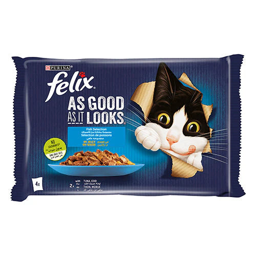 Purina Felix Cat Food Tuna &amp; Cod in Jelly 4x85g