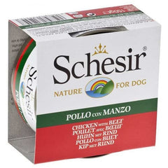 schesir شيزر معلبات فيليه الدجاج مع اللحم البقري بالجيلي للكلاب 150 جم