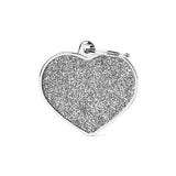 My Family Big Heart Necklace Grey Shiny