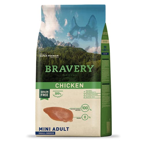 Bravery Dry Food for Adult Small Breed Dogs Chicken Flavour 2kg