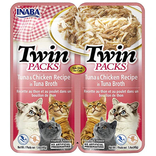 Inaba Twin Tuna &amp; Chicken in Tuna Broth 2 sachets x 40g