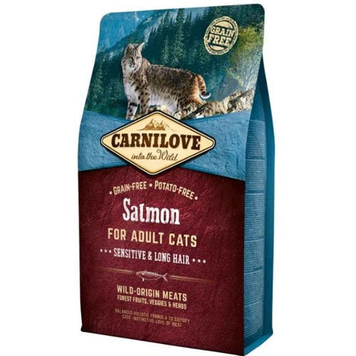 Carnilove Salmon Dry Food for Digestive Problems for Cats and Long-Haired Cats 