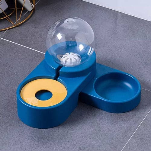 Water and food bowl for cats and dogs, navy blue, 1.8 liters