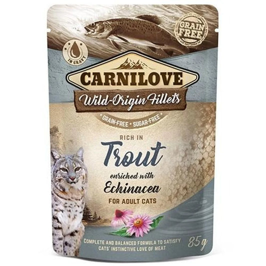 Carnilove Wet Cat Food for Adult Cats 6 Months+ Trout &amp; Echinacea Flavor 85g