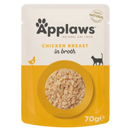 أبلاوز صدر دجاج للقطط في المرق كيس 70 جرام