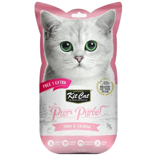 كيت كات بيوري تونة مع سلمون 1+4 × 15 جم