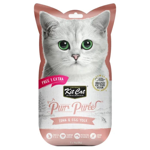 كيت كات بيوري تونة مع صفار البيض 1+4 × 15 جم