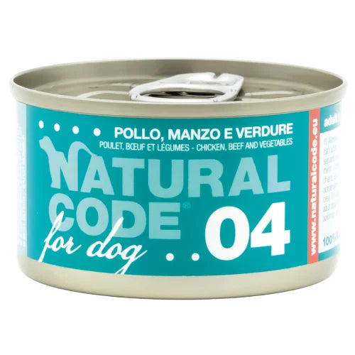 ناتشورال كود علب دجاج ولحم البقر وخضار طعام للكلاب 90 جم