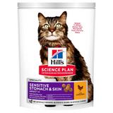 Hill's Science Plan Dry Cat Food for Sensitive Stomach &amp; Skin, Chicken Flavor, 1.5 kg