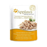 Applaws Wet Cat Food Pouches Tender Chicken Breast with Beef in Jelly 70g