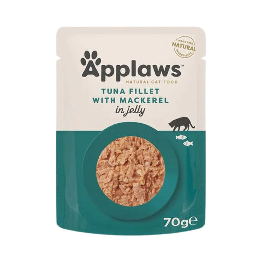 Applaws Wet Cat Food Pouches Tuna Fillet with Mackerel in Jelly 70g