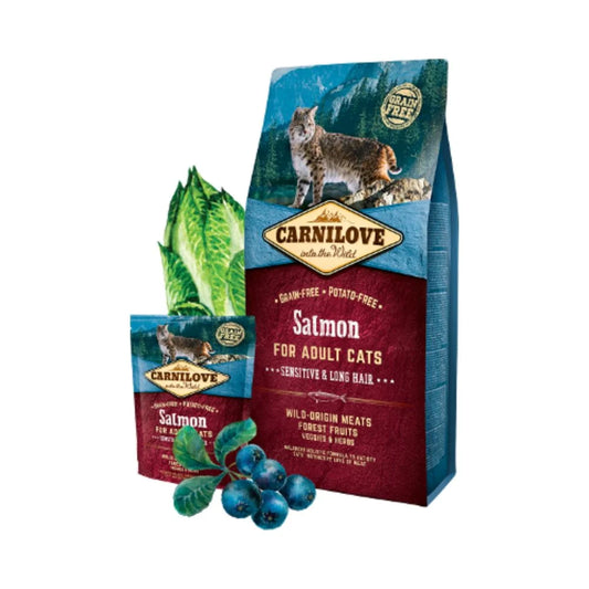 Carnilove Dry Food for Sensitive and Long-Haired Adult Cats with Salmon 400g