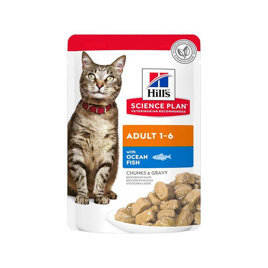 Hills Science Plan Ocean Fish Chunks in Gravy Wet Cat Food Adult 85g