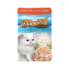 Princess Premium Classic Chicken &amp; Tuna Bags with Rice &amp; Baby Clams 70g