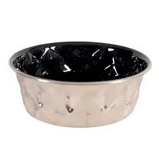 Zolux Stainless Steel Bowl Non-Slip Pattern Black 1.8L