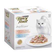 Purina Fancy Feast Inspirations Wet Cat Food Assortment Salmon, Spinach, Zucchini &amp; Green Beans with Tuna, Zucchini &amp; Rice 70g