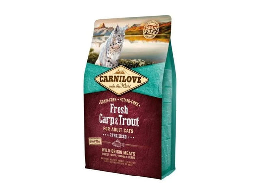 Carnilove Dry Cat Food for Adult Cats with Carp &amp; Trout