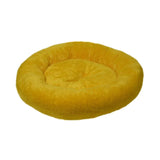 Felin Go Plush Round Bed for Cats and Dogs Yellow