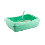 Flying Goo Open Cat Litter Box with Scoop Green