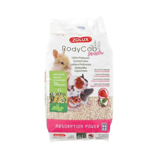 Zolux Hamster &amp; Rodent Litter is made from plant waste with a strawberry and basil scent.