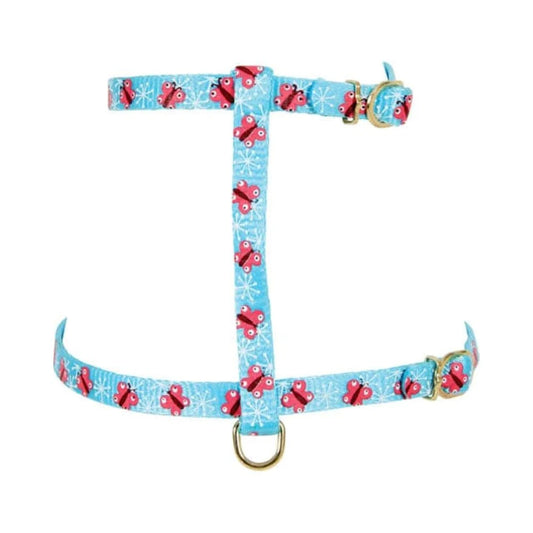 Zolux Nylon Cat Harness Butterfly Print 10mm - Blue